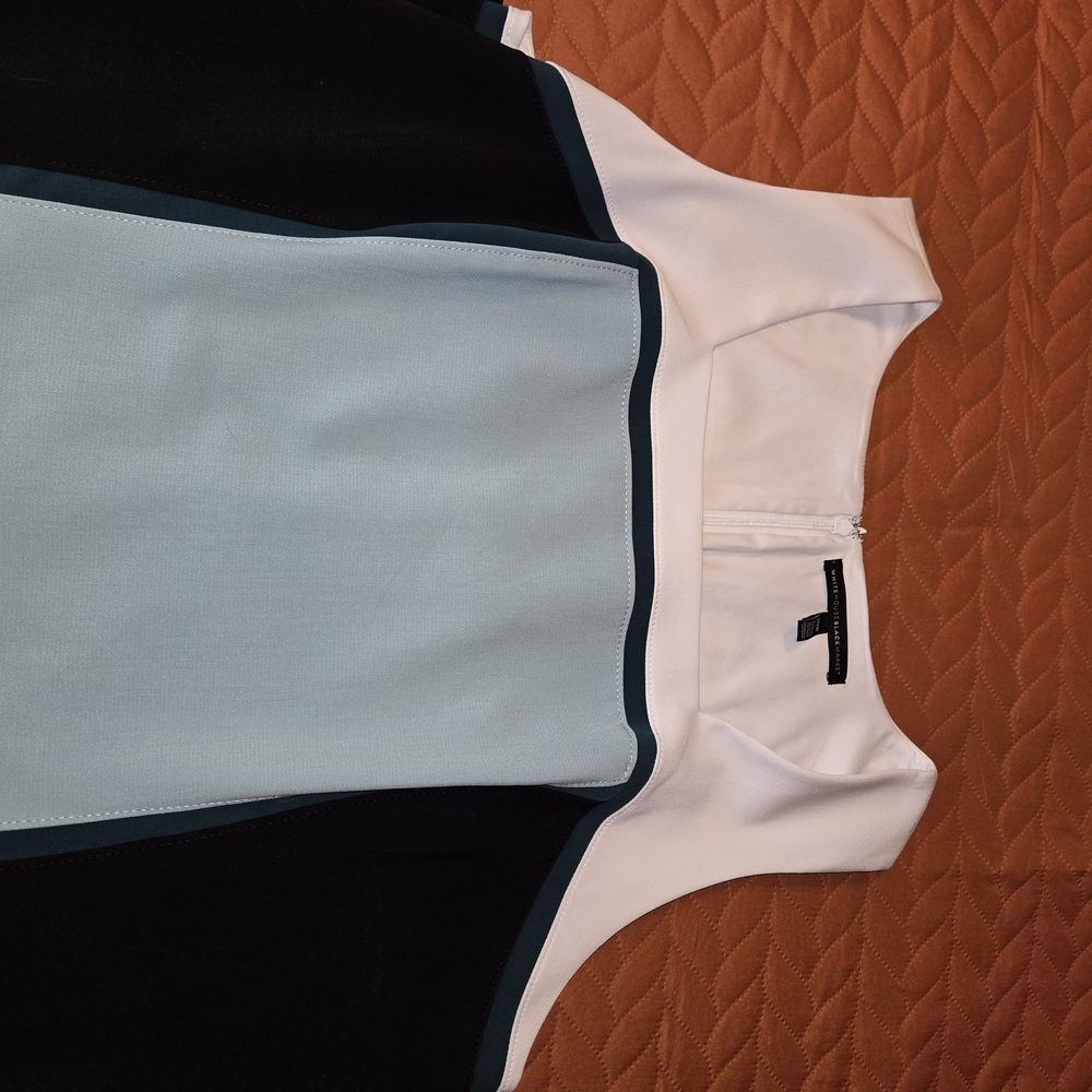 White House Black Market Black and White Midi Dress